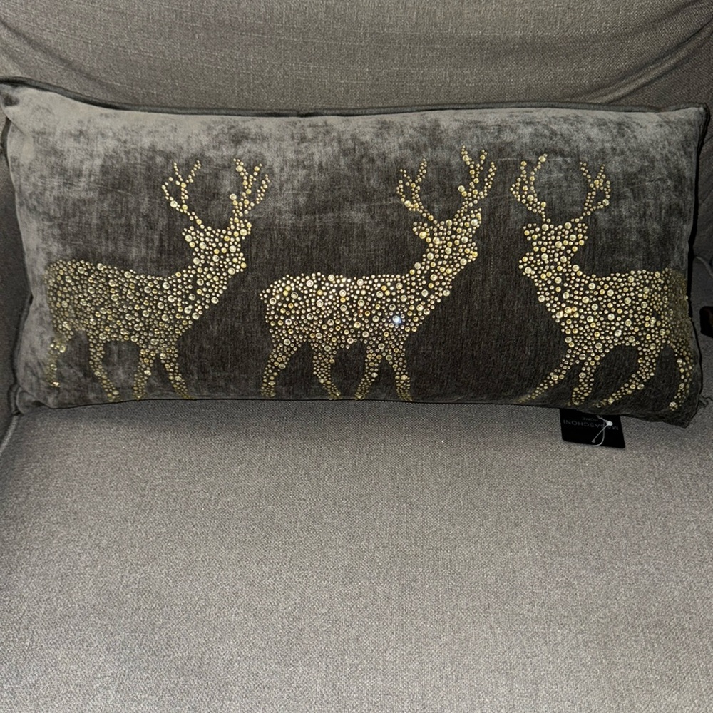Holiday lumbar decorative pillow.